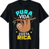 Ленивец Сонный Ленивый Любитель Летних Каникул Pura Vida Коста-Рика Футболка