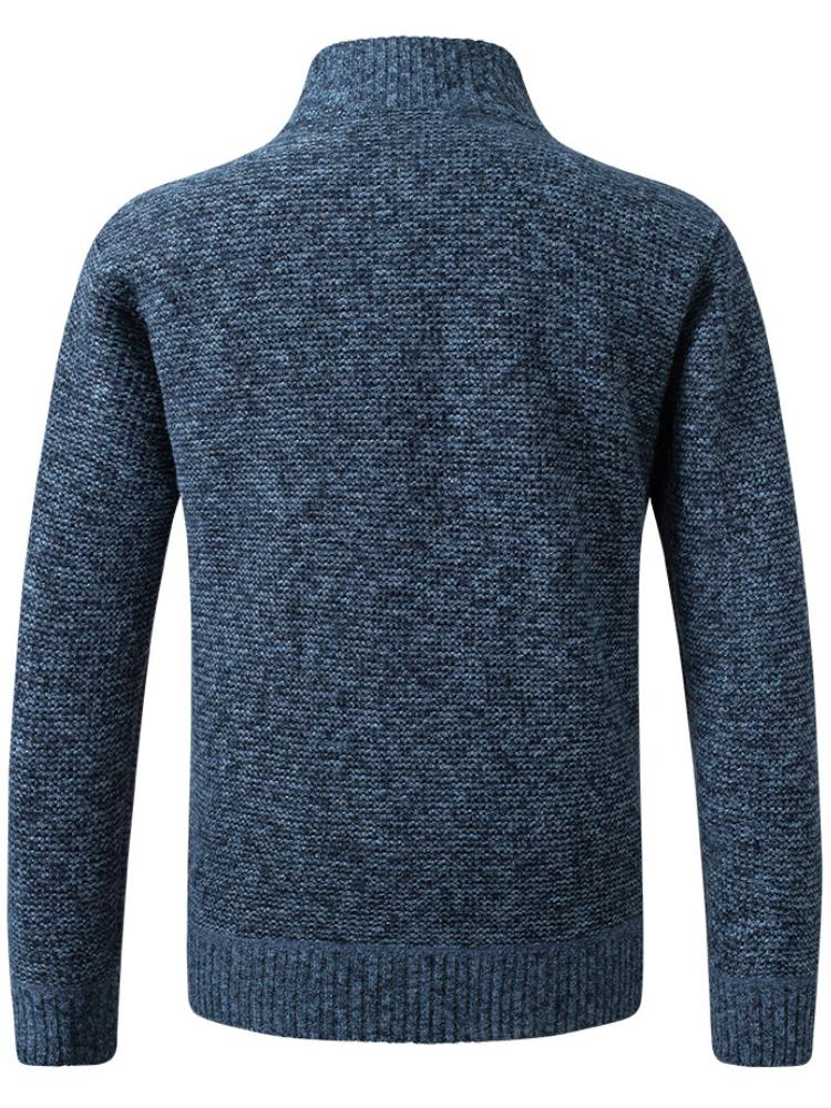 Осенний теплый кардиган, мужские флисовые свитера на молнии, куртки, мужские модные приталенные свитера, пальто