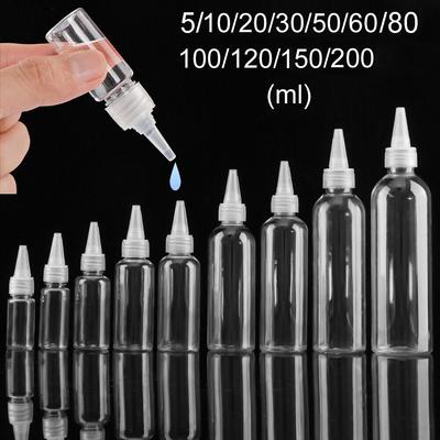 10-200 мл прозрачная бутылка-капля для жидкостей с завинчивающейся крышкой, пластиковая пустая многоразовая бутылка, контейнер для хранения масляной жидкости, оптовая продажа