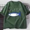Kpop Korean Jin Super Tuna Fish Tshirts Fashion Vintage Short Sleeve Tshirt Unisex Unisex Clothing Cotton Casual Oversized T Shirt