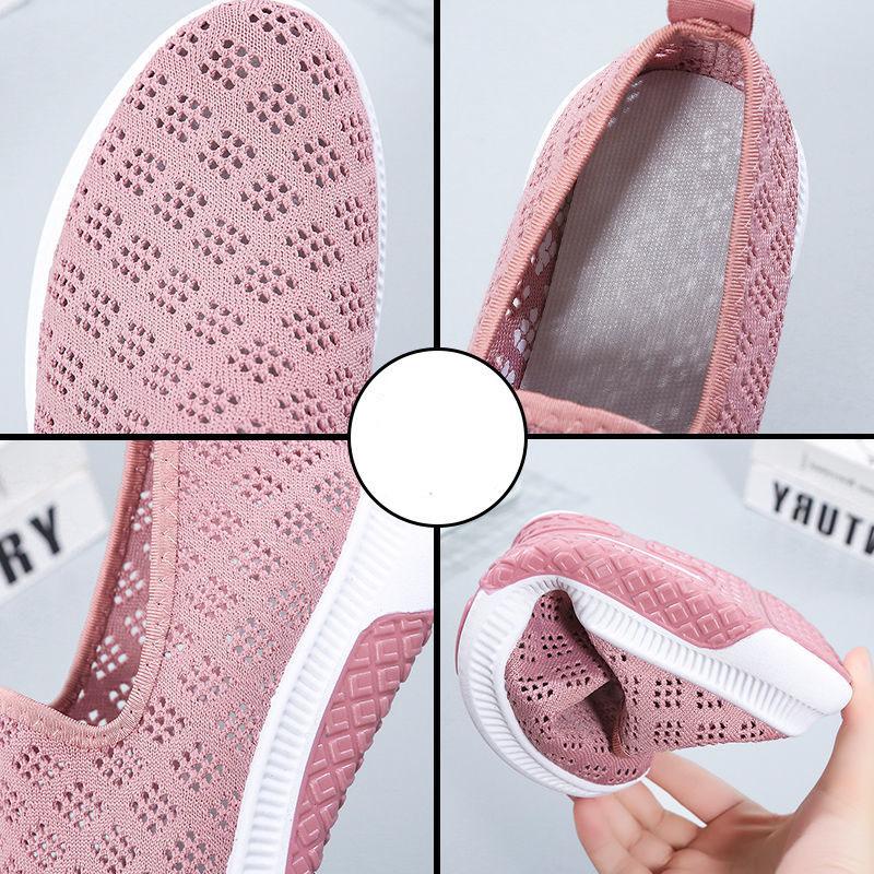 Обувь Старая Пекинская тканевая обувь Мягкая подошва Нескользящая обувь для спорта и отдыха с одним стременем Обувь для матерей среднего и пожилого возраста Удобная обувь с сеткой