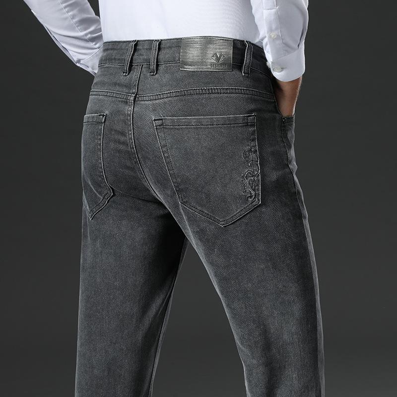 Прямые брюки, новая весенняя тенденция, мужские эластичные облегающие джинсы, мужские длинные брюки