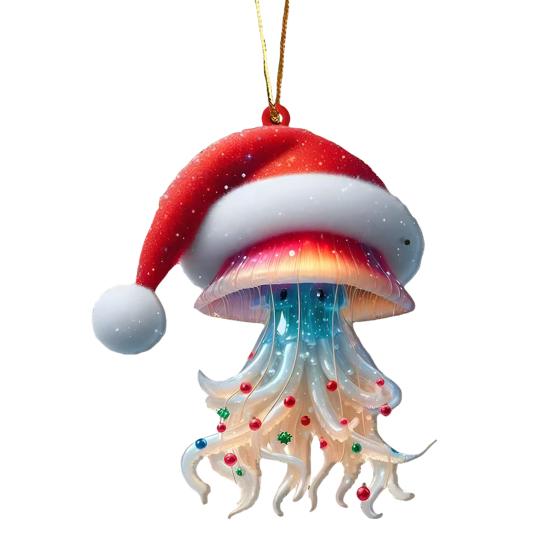 Yousheng 2D Акриловое Рождественское Украшение Милый Плоский Белый Медведь/Осьминог/Попугай Животное Подвеска на Зеркало Заднего Вида Автомобиля Аксессуары для Интерьера Автомобиля для Окна Стены