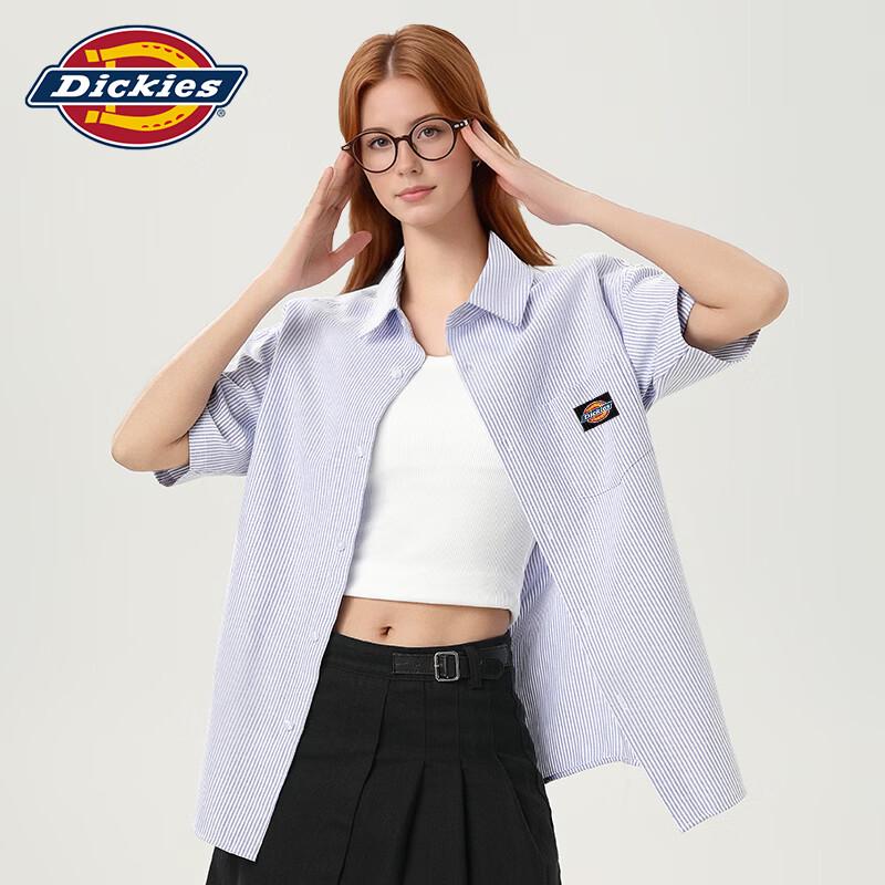 Мужская повседневная рубашка Dickies с коротким рукавом в полоску