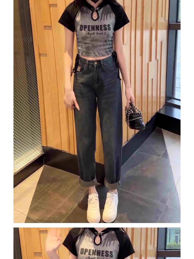 Women's Plus Velvet High Waist Carrot Jeans - Autumn/Winter 2024, Loose Fit, Pear-Shaped, Slimming, Plus Size.