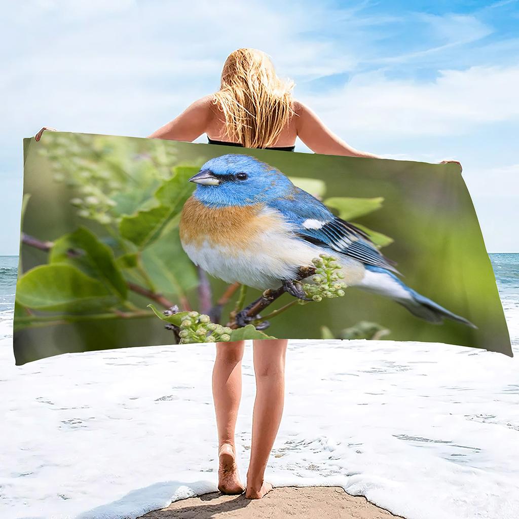 Rare Bird Print Series Seaside Resort Beach Towel Swimming Bath Towel Sports Towel