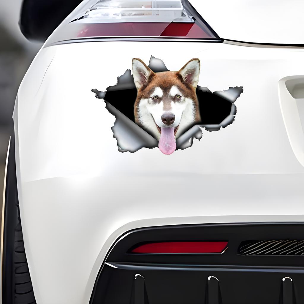 Наклейки на автомобиль для хаски, скрытые в отверстиях, водонепроницаемые наклейки неправильной формы для украшения автомобиля