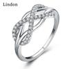Lindon Classic Copper Alloy Zircon Ring Ladies Jewelry Wedding Promise Party Gift