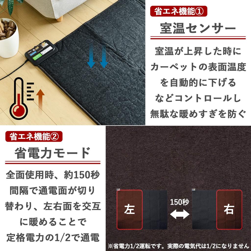 Hot Carpet That Cleans the 3 Tatami Equipped with Room Temperature Sensor X Extermination [Yamazen] Air, Mats, (195cm 235cm) (6-hour Auto-off Timer)