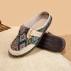 Old Beijing Cloth Shoes Women's Summer Breathable Linen Cool Slippers Wear Soft Soles Ethnic Style Mother Shoes Bag Head Half Slippers