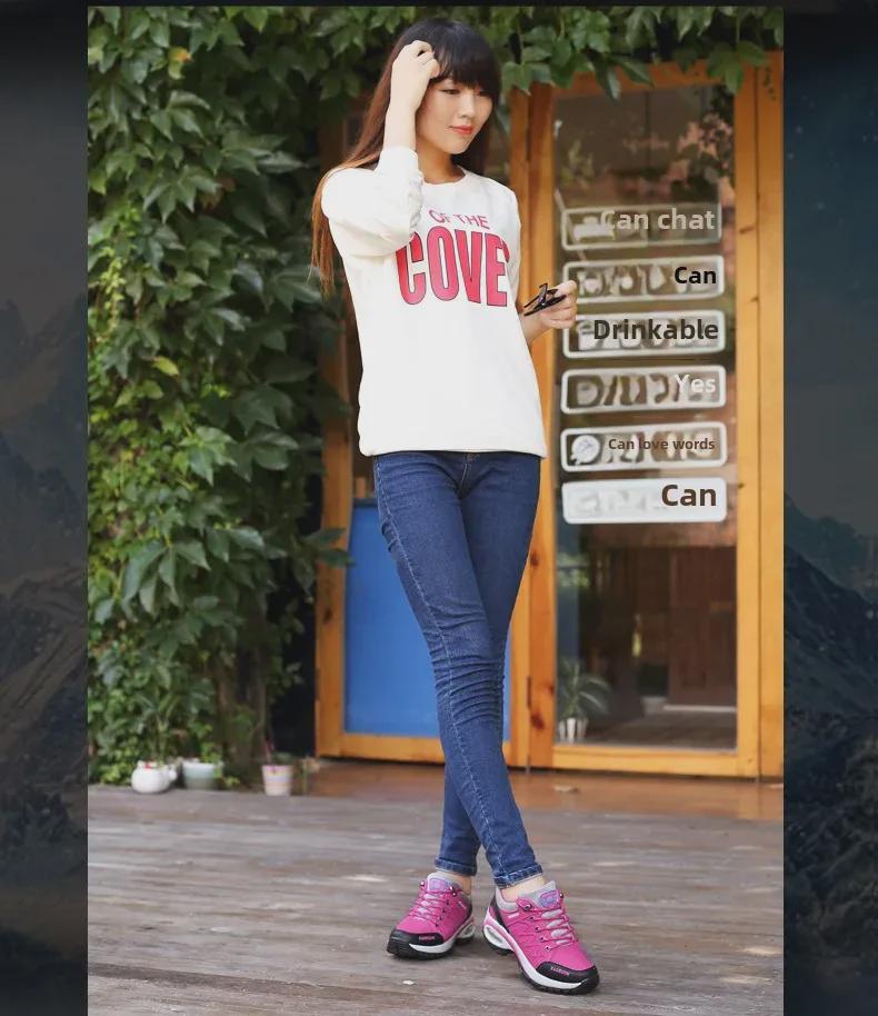 Кроссовки женские на воздушной подушке 2022 года, осенние — увеличение высоты, амортизация, толстая подошва, универсальные повседневные кроссовки