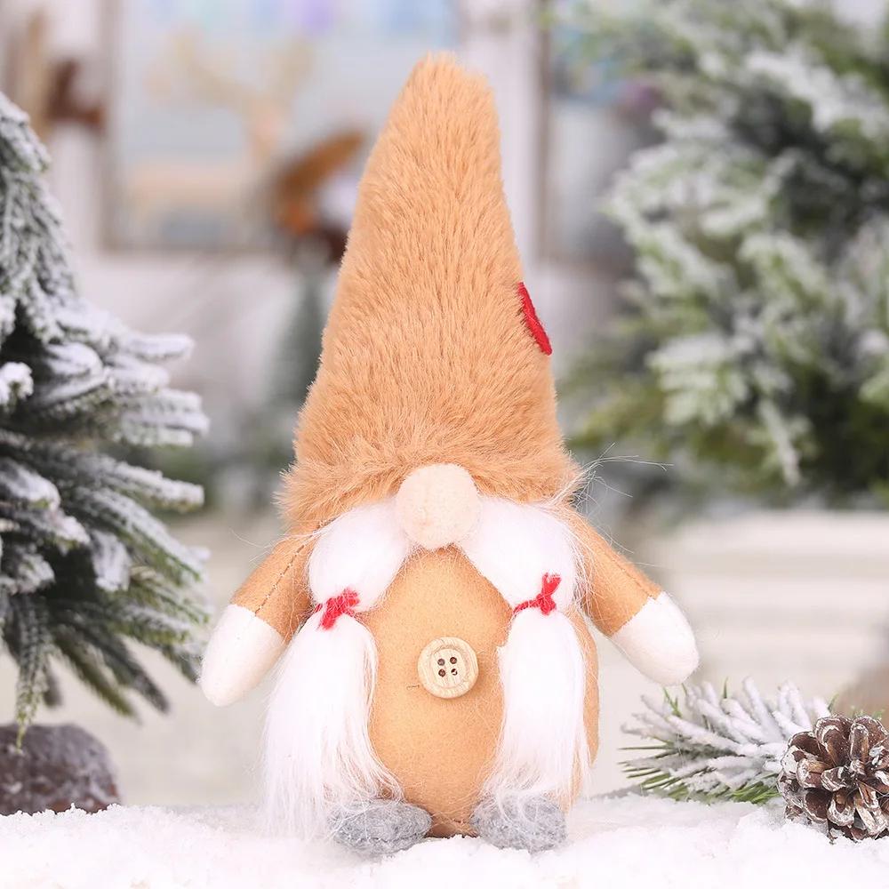 Creative Christmas Ornament Plush Faceless Moustache Doll Home Decoration Accessories for Living Room