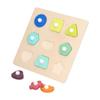 Wooden Peg Puzzles Toys Toddler Educational Knob Learning Puzzle Board Toys for KidsShape
