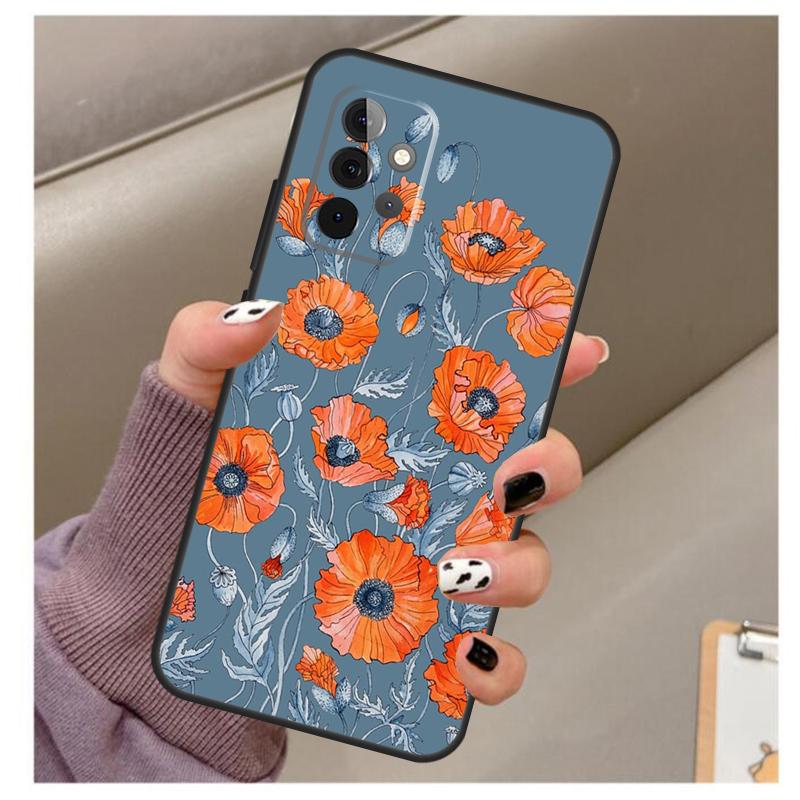 Чехол-органайзер с цветочным рисунком для Samsung Galaxy A33 A13 A53 A34 A54 A14 A15 A16 A26 A36 A56 A12 A32 A52 A06 A35 A55