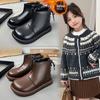 Черные укороченные ботинки Dr. Martens для девочек с бархатом - Коллекция Осень/Зима 2025 Кожаные туфли-принцессы
