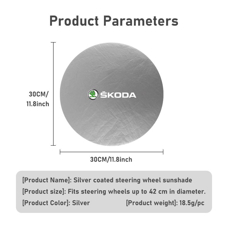 For F3 Car Steering Wheel Sun Shade Cover Silver Anti-Heat Sunscreen Cover octavia a5 a4 mk1 2 fabia superb rapid mk3 yeti ZS3