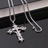 Korean Style Men's Three-Layer Cross Titanium Steel Necklace - Trendy, Non-Fading, Hip-Hop Pendant
