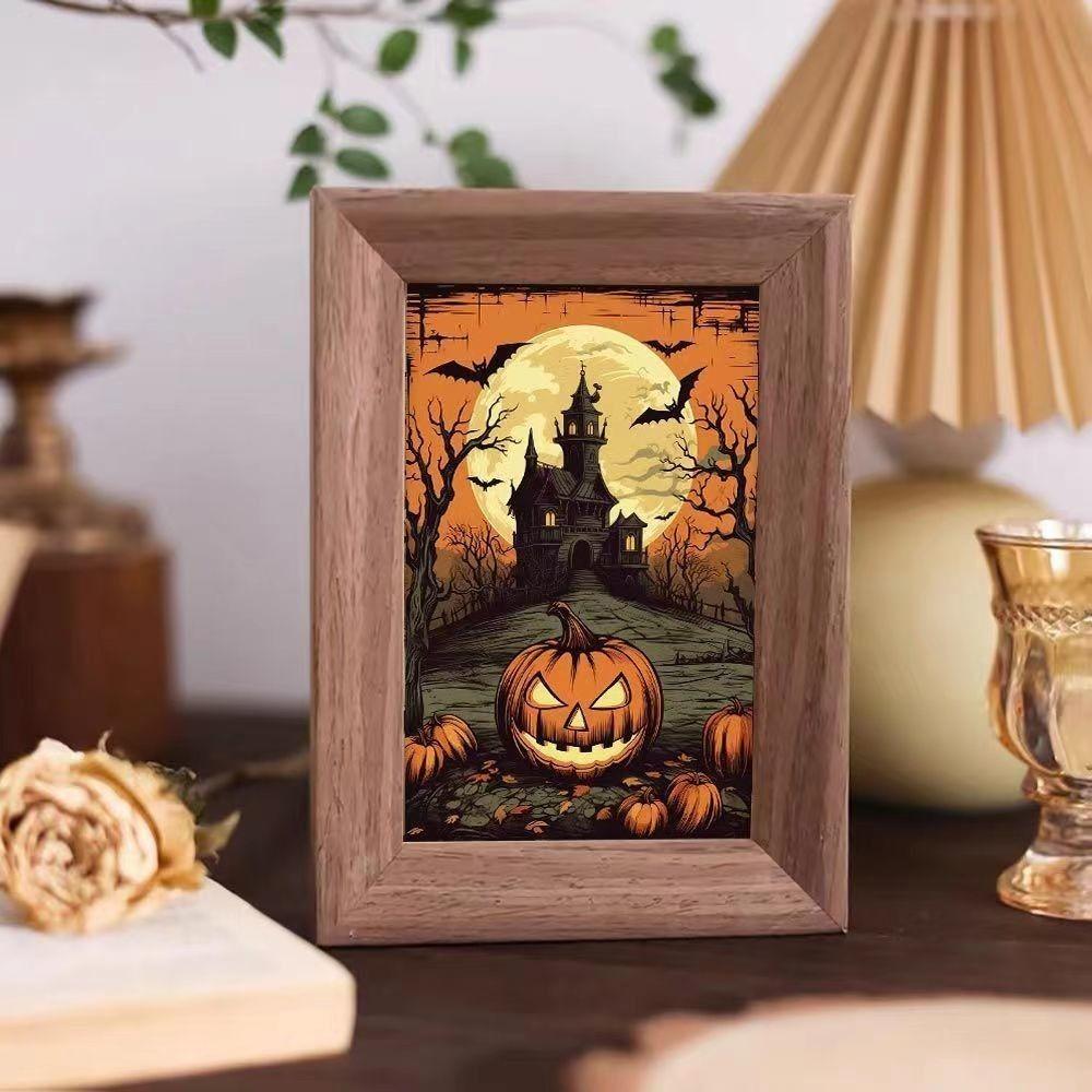 10pcs/set Festival Halloween Message Cards Castle Broom Halloween Greeting Cards Holiday