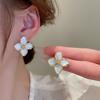1 Pair Stud Earrings Lucky Clover Shape Fine Workmanship Ear Studs Light Luxury Earrings Jewelry Gift