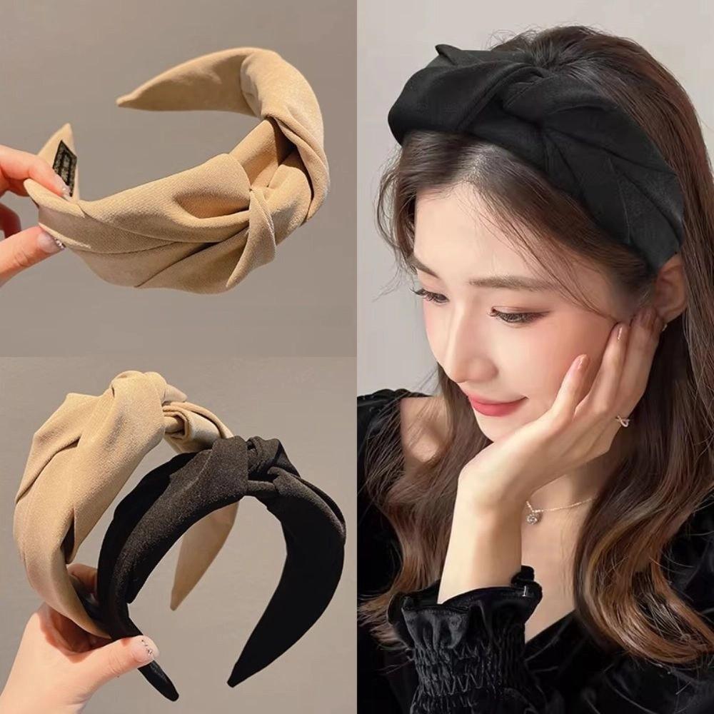 Sweet Bow Hair Claw Wide Side Braided Headband Fashion Hair Band Girls Accessories