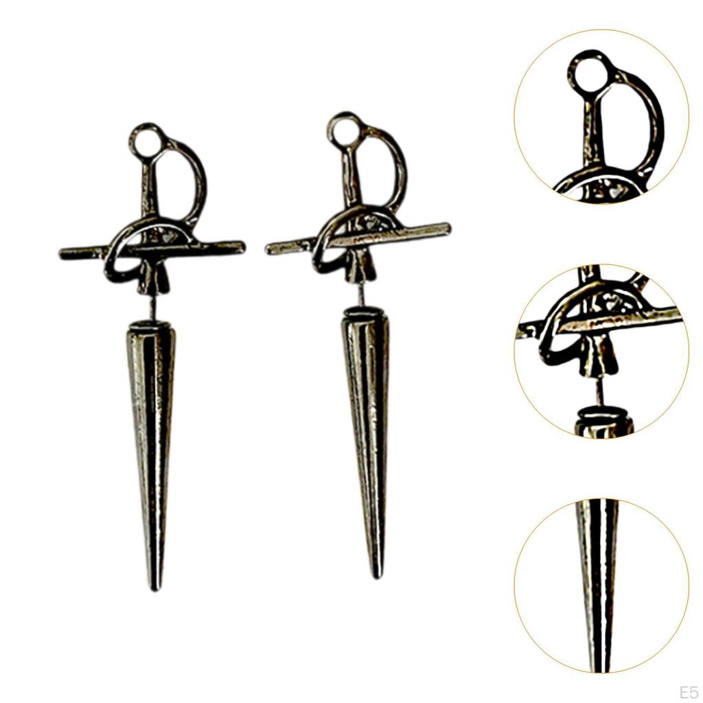 Gothic Sword Earrings Dagger Retro Style Alloy Halloween Jewelry