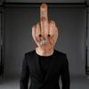 Popular Middle Finger Latex Mask, Funny Headgear, Customizable with Label, Quality Inspection Included