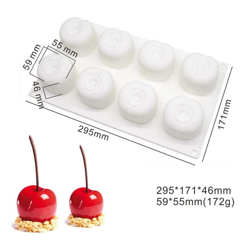 Силиконовая форма для выпечки на 6 ячеек для черничного муссового торта, форма для десертов в виде фруктов, для шоколадного пудинга