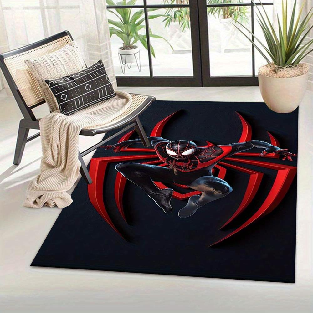 JIT 1pc Spider-Man Rug - Non-Slip, Machine Washable Polyester Carpet for Living Room, Bedroom, Bathroom & Laundry - Comfortable Home Decor