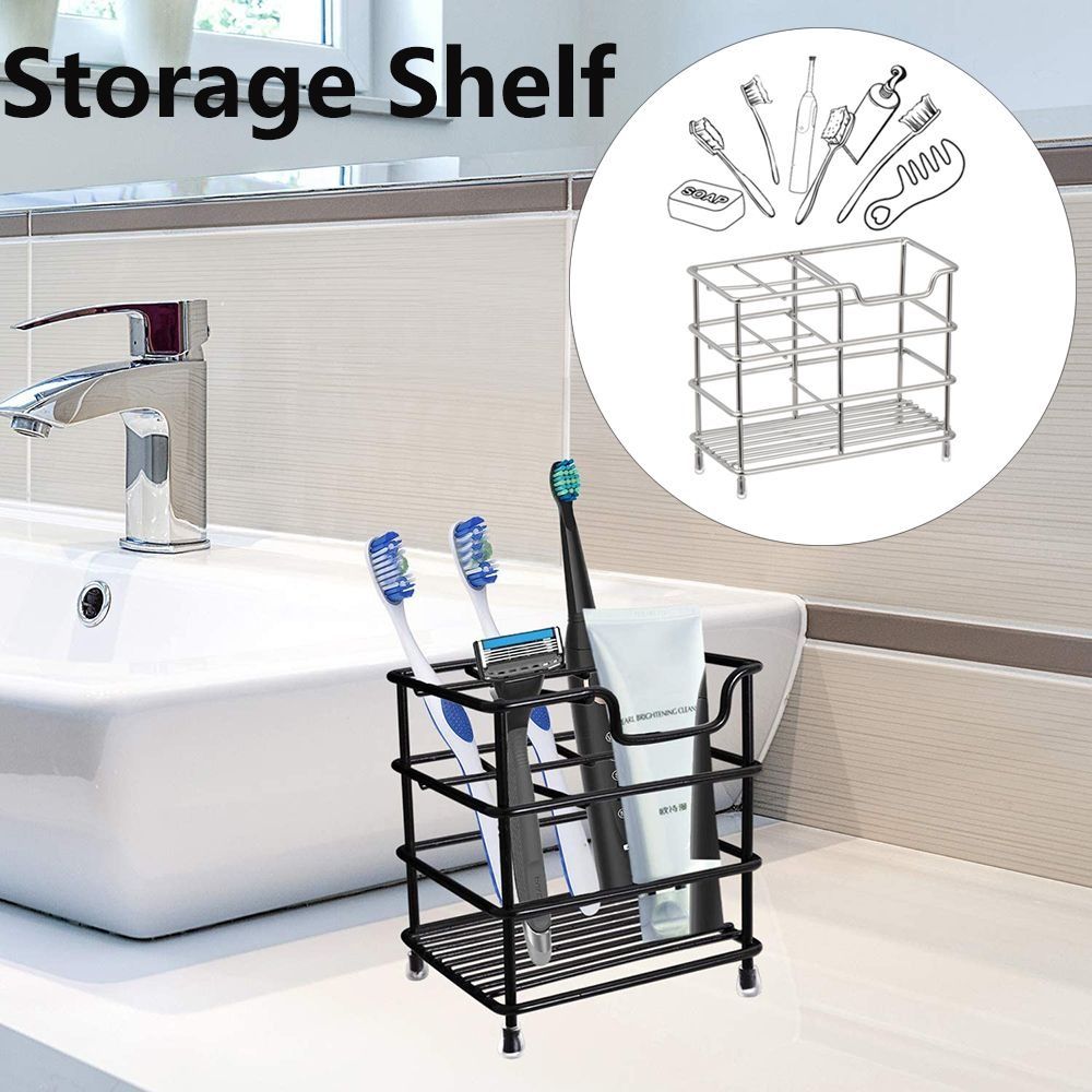 Arranged Space Saving Toothbrush Holder Vanity Countertops Storage Rack Kitchen Organizer Stand