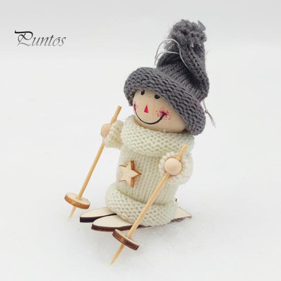 Рождественская лыжная девушка-кукла, вязаная шапка ручной работы, одежда многоразового использования, рождественская елка, подвесной гном, украшение, кулон, вечеринка, праздник, фестиваль, подарок