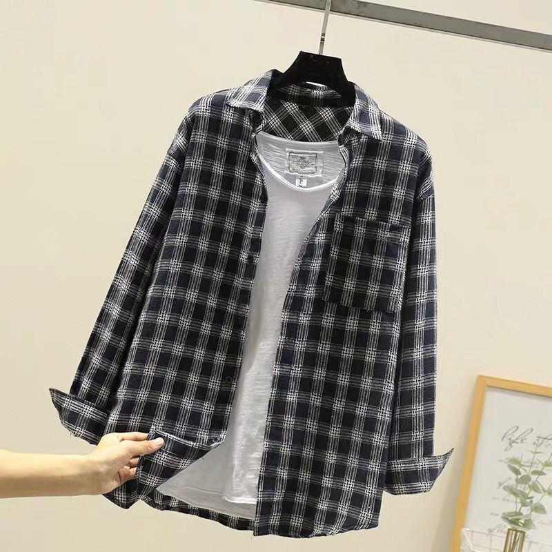 Men's Long-Sleeve Plaid Shirt - Autumn Hong Kong Style, Trendy Korean Slim Fit, Casual Jacket for Couples