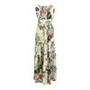 Женское платье макси без рукавов с цветочным принтом, свободный подол, А-силуэт, большое платье для танцев