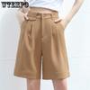 Summer Women's Short Trim Thin High Waist Shorts Loose Wide Leg Shorts Solid Color Thin Section Suit Shorts Casual Shorts