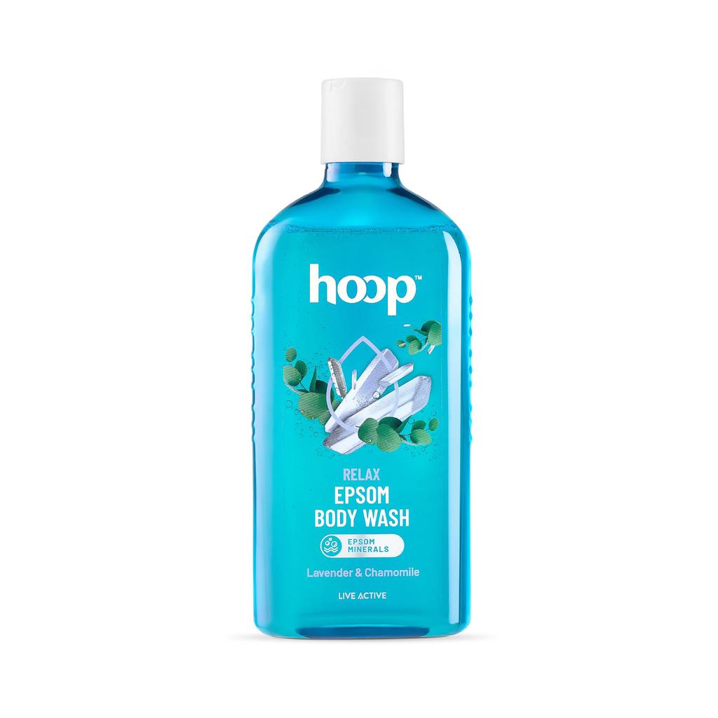 Hoop Epsom Гель для душа | Гель для душа с английской солью для душа, замачивания рук и ног, восстановления после тренировок, соль для ванны, расслабление, кожа, ступни, лаванда | 300 мл