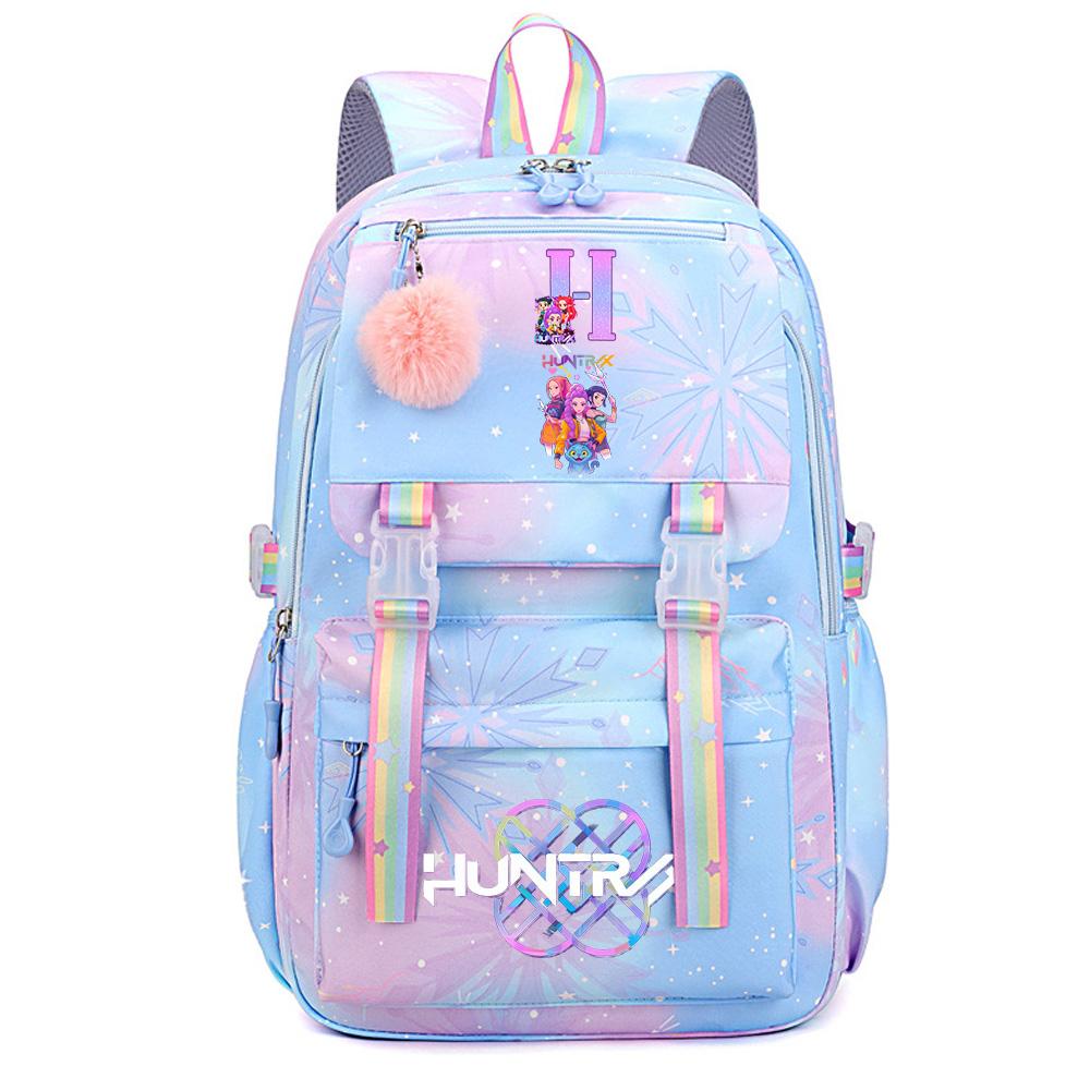 Милый Водонепроницаемый Рюкзак Большой Вместимости с Принтом Охотников на Демонов в Стиле K-Pop для Подростков Студентов Девочек Мальчиков Школьная Сумка Сумка для Книг Женская Дорожная Сумка