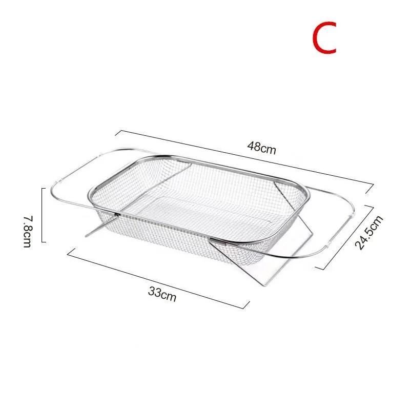 Выдвижная корзина для слива из нержавеющей стали, корзина для мытья овощей, корзина для фильтров для фруктов и овощей, сливные полки для кухонной раковины