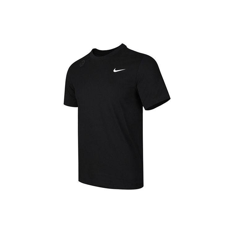 Nike Футболка Dri-FIT Crew Solid с круглым вырезом и коротким рукавом с принтом для тренировок, мужские топы, черная AR6030-010