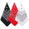 Hip Hop Cowboy Paisley Scarf Large Bandana Head Square Scarf Men Women 55x55cm Black Red White