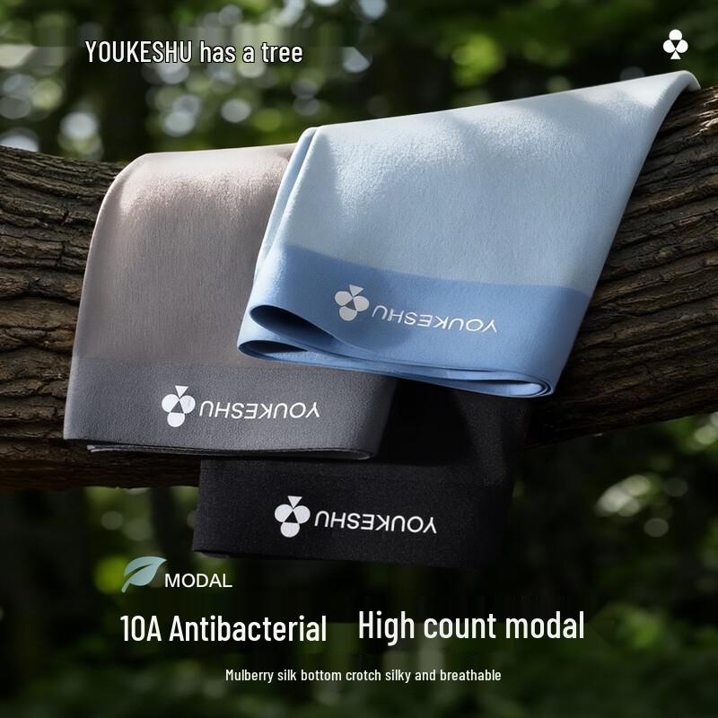 YOUKESHU Мужские антибактериальные бесшовные модальные боксеры-слипы