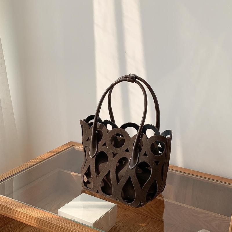 Ретро полая замшевая сумка осень и зима новая сумка-тоут в виде овощной корзины креативная нишевая трендовая сумочка