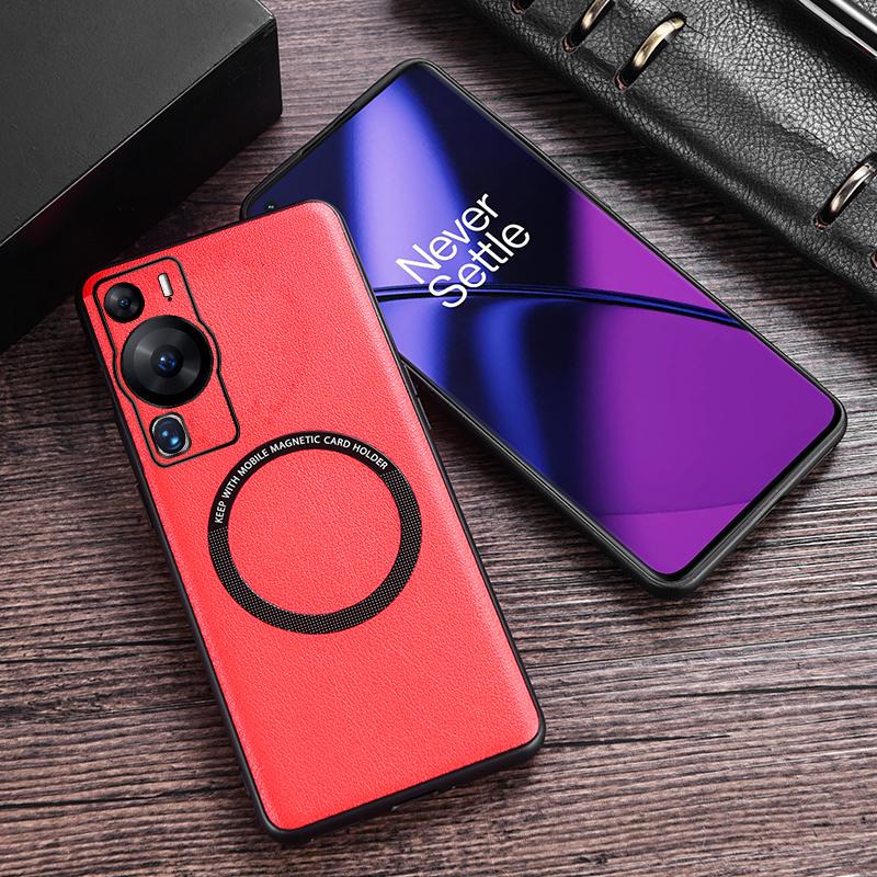 Для Magsafe чехол из искусственной кожи для Huawei P60 P60 Pro Противоударный простой кожаный магнитный чехол для телефона с беспроводной зарядкой для Huawei P60Pro MNA-AL00