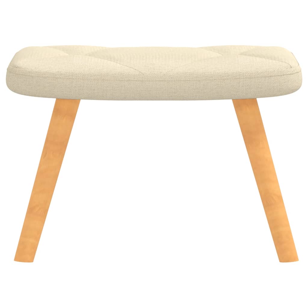 Relaxation Armchair with Footstool Cream Fabric