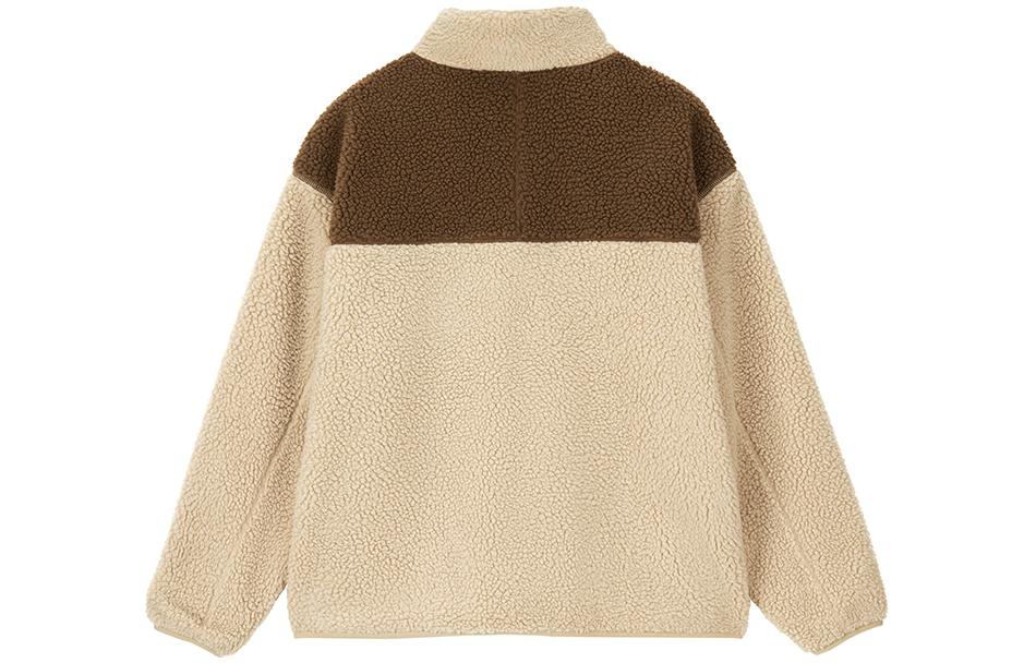 New Balance Velvet Jackets Women's Khaki Stand Collar Thickened And Fleece Lined AWJ33334-INC