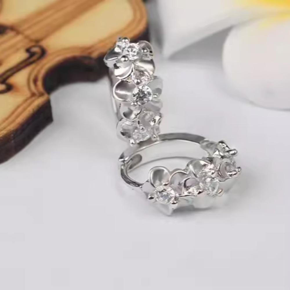 Серьги Цветок Камелии Клипсы Посеребренные Медные Серьги для Женщин Модные Украшения