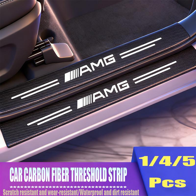 1Set Car Door Decals Carbon Fiber Threshold Anti Scratch For Mercedes Benz AMG Smart W205 C300 W203 W206 W108 W124 W126 W140