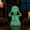 Персонализированные Праздничные Украшения 3D Печатная Фигурка Черепа с Лицом-Ладонью, Светящаяся Зеленая Скелетная Статуэтка Матово-Белая Костяная Статуэтка для Готического Дома