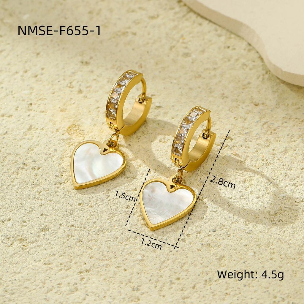 GEMCHIC Women's Stainless Steel Heart Stud Earrings - Minimalist Design Love Heart Earrings for Daily Wear