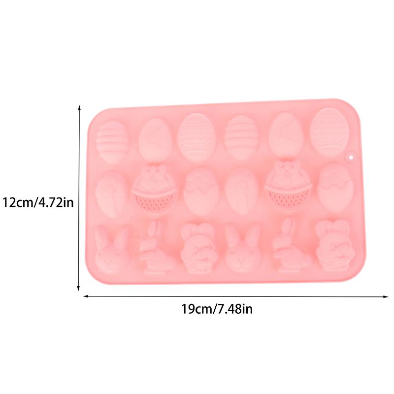 Easter Handmade Soap Mold Silicone Mold Easter Rabbit Bunny Colored Egg Mould For Diy Baking Jelly Pudding Chocolate Cake Tool