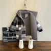 Winter Fleece Jackets for Boy Trench Children's Clothing Hooded Warm Plaid Outerwear Windbreaker Baby Kids Coats