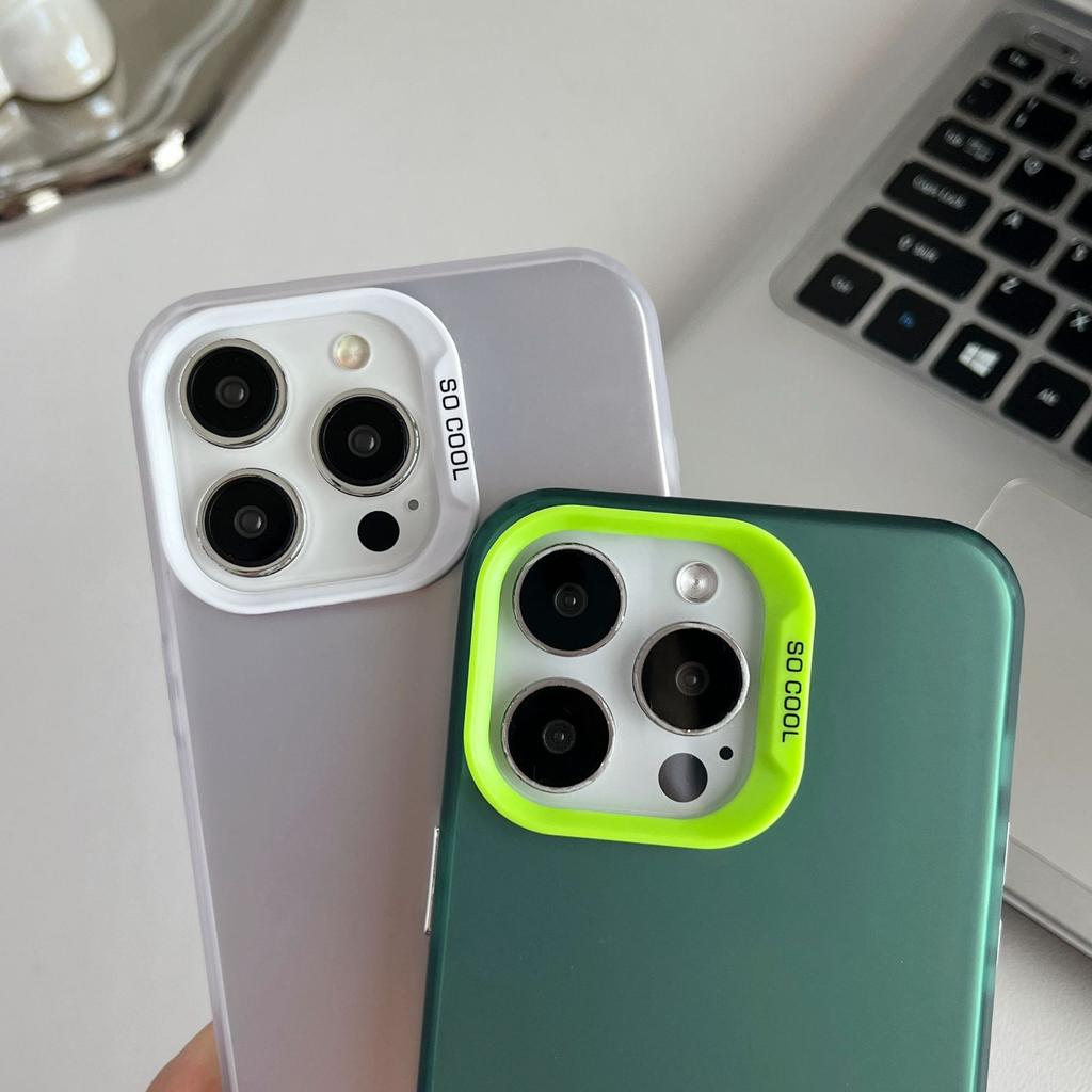 For Apple 15promax Skin Protection Case for IPhone 14 Laser IMD Solid Color Material Color Silver Phone Case